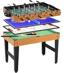 HOMCOM 4 in 1 Multigame Spieletisch, Partyspieltisch mit Tischtennis Stahl