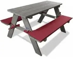 Coemo Kinder-Sitzgruppe Grau Picknicktisch mit Polster Spieltisch Gartentisch...