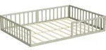 Bodenbett aus Metall Vitalispa Minno Greige 205 x 145 cm ohne Matratze, Model...