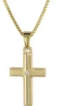 trendor 08516 Kinder Kreuz Gold 333 mit Zirkonia und goldplattierte Kette, 40...