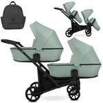 Kunert Brav Duo 2in1 Zwillingswagen - schwarzes Gestell - Farbe: Cappuccino Eco