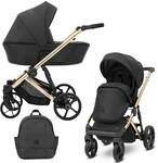 Kinderwagen Kunert Arizo Premium 2in1 - goldene Rahmenfarbe - Farbe: Black Eco