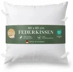 Federkissen "Tierwohl" 80x80cm, Kopfkissen, 100% Federn, Bezug aus 100%...