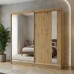 Beautysofa GAJA Schwebet&uuml;renschrank 200 cm Kleiderschrank mit Spiegel...
