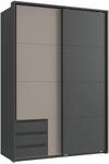 Schwebet&uuml;renschrank 2-trg.Kleiderschrank 138 cm Grafit 1xT&uuml;r Sandgrau...