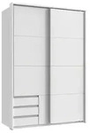 Schwebet&uuml;renschrank 2-trg.Kleiderschrank 138 cm Wei&szlig; Au&szlig;enschubladen...