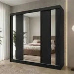 Beautysofa GAJA Kleiderschrank 240 cm mit Spiegel &ndash; Schwebet&uuml;renschrank...