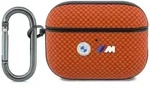 H&uuml;lle f&uuml;r AirPods Pro 3, BMW M Quilted Polyamid Metal Logo, Orange Karbon - Orange