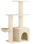 vidaXL Katzennbaum mit Sisal-Kratzs&auml;ulen Creme 133 cm - Creme