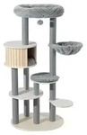 Fudajo Urban Studio 163 cm Kratzbaum grau, Katzenbaum mit Katzenhaus,...