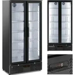 Getr&auml;nkebar-K&uuml;hlschrank 2-t&uuml;rig verglast 458 l 295 W - Schwarz