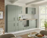 K&uuml;che Einbauk&uuml;che K&uuml;chenzeile Landhaus Leerblock Gr&uuml;n Anton 310 cm Respekta