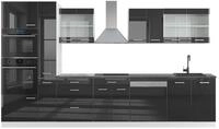 K&uuml;chenzeile Vicco R-Line Anthrazit Hochglanz/Wei&szlig; 350 cm mit Hochschrank, AP