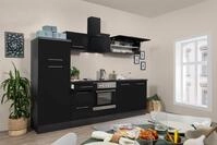 K&uuml;che K&uuml;chenzeile K&uuml;chenblock Eiche Schwarz Amanda 270 cm Respekta Premium