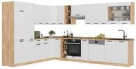 Eckk&uuml;che Vicco Fame-Line Wei&szlig; Landhaus/Goldkraft Eiche 347 x 257 cm ohne