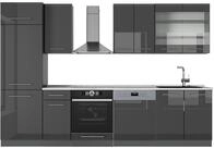 K&uuml;chenzeile Vicco Fame-Line Anthrazit Hochglanz 300 cm , AP Marmor, Model 56817