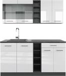 Singlek&uuml;che Vicco R-Line Wei&szlig; Hochglanz/Anthrazit 160 cm ohne Arbeitsplatte, Model