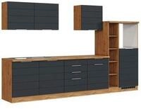 Held M&ouml;bel K&uuml;chenzeile ohne Ger&auml;te Florenz 330 cm grau matt zerlegt Variante