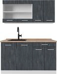 K&uuml;chenzeile Vicco R-Line Schwarz Beton 140 cm AP Eiche, Model 47448