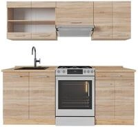 K&uuml;chenzeile Vicco R-Line Sonoma/Goldkraft Eiche 200 cm , AP Eiche, Model 54112