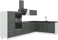 Eckk&uuml;che Vicco Fame-Line Gr&uuml;n-Gold Landhaus/Wei&szlig; 347 x 207 cm ohne...