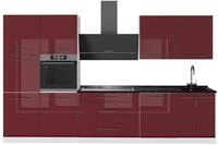 K&uuml;chenzeile Vicco Fame-Line Bordeaux Hochglanz/Wei&szlig; 340 cm, AP Anthrazit,...