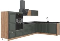 Eckk&uuml;che Vicco Fame-Line Gr&uuml;n-Gold Landhaus/Goldkraft Eiche 347 x 207 cm, AP