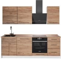 K&uuml;chenzeile Vicco Fame-Line Goldkraft Eiche/Wei&szlig; 230 cm, AP Eiche, Model 62939