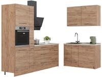 K&uuml;chenzeile Vicco Fame-Line Goldkraft Eiche/Goldkraft Eiche 220 x 120 cm ohne