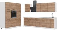K&uuml;chenzeile Vicco Fame-Line Goldkraft Eiche/Wei&szlig; 460 cm Arbeitsplatte Marmor, Model