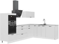 Eckk&uuml;che Vicco Fame-Line Wei&szlig; Landhaus/Wei&szlig; 287 x 207 cm ohne Arbeitsplatte,...