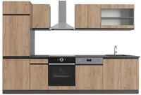 K&uuml;chenzeile Vicco R-Line Goldkraft Eiche/Anthrazit 300 cm J-Shape, Model 39835