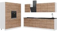 K&uuml;chenzeile Vicco Fame-Line Goldkraft Eiche/Wei&szlig; 460 cm Arbeitsplatte Anthrazit,