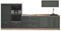 K&uuml;chenzeile Vicco Fame-Line Gr&uuml;n-Gold Landhaus/Goldkraft Eiche 340 cm, AP...