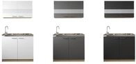 Mini / Singlek&uuml;che Pantry Eiche S&auml;gerau Wei&szlig;/Grau/Schwarz Merle 100 cm Respekta