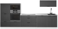K&uuml;chenzeile Vicco Fame-Line Dunkelgrau/Wei&szlig; 340 cm ohne Arbeitsplatte, Model...