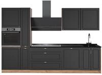 K&uuml;chenzeile Vicco Fame-Line Anthrazit-Gold Landhaus/Goldkraft Eiche 310 cm, AP
