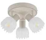 LED Deckenleuchte PLANTA, 3-flammig, schwenkbar, Beige, Metall, Glas