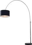 riess-ambiente Bogenlampe LOUNGE DEAL 170-200cm schwarz Marmor Leinenschirm