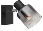 LED Wandleuchte JACK, Metall, Schwarz, schwenkbar, Rauchglas, E14 - Schwarz