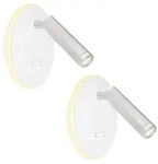 2x LED Wandleuchte, Metall, Wei&szlig;, Beweglicher Spot, 489 lm, D 14,6 cm - Wei&szlig;