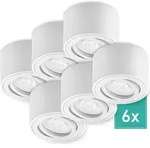 6er Set Oktaplex Aufbaustrahler Alu flach & schwenkbar inkl. LED Modul 4000K