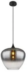 LED H&auml;ngeleuchte, Metall, Schwarz, Glas, Rauchoptik, E27, H 120 cm - Schwarz