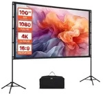 VEVOR Projektionsleinwand mit St&auml;nder, 120 Zoll 16:9 4K 1080 HD Au&szlig;enleinwand mit