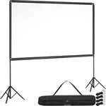 tectake Beamer-Leinwand mobil mit Stativen 101 Zoll 275cm Diagonale 16:9 Format 4K HD