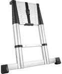 tectake&reg; Aluminium Teleskopleiter 3,85 m, 13 Sprossen zuverl&auml;ssige Arretierung und