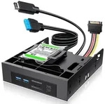 GrauGear USB-Hub+Kartenleser Frontpanel m. 2.5" SSD Rahmen - Schwarz