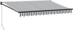 Markise Einziehbar Anthrazit & Wei&szlig; 3,5x2,5 m Stoff & Aluminium