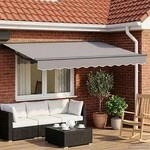 vidaXL Elektrische Markisenrahmen mit LEDs Anthrazit 3,5 x 2,5 m