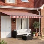 vidaXL Elektrische ausziehbare Markise Rot, Wei&szlig;, Anthrazit 4,5 &times; 3 m